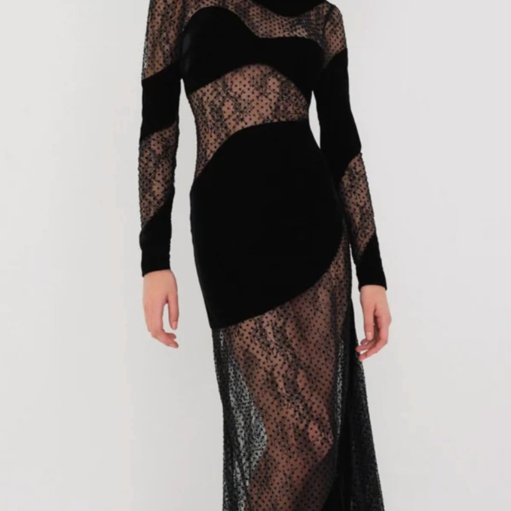 For Love and Lemons Carolyn Maxi Dress in Black